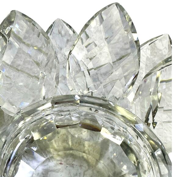 Shannon by Godinger Ireland Crystal 9" Prism Lotus Pillar Candle Holder - Picture 4 of 7